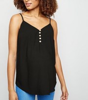 New Look Maternity Black Button Front Cami
